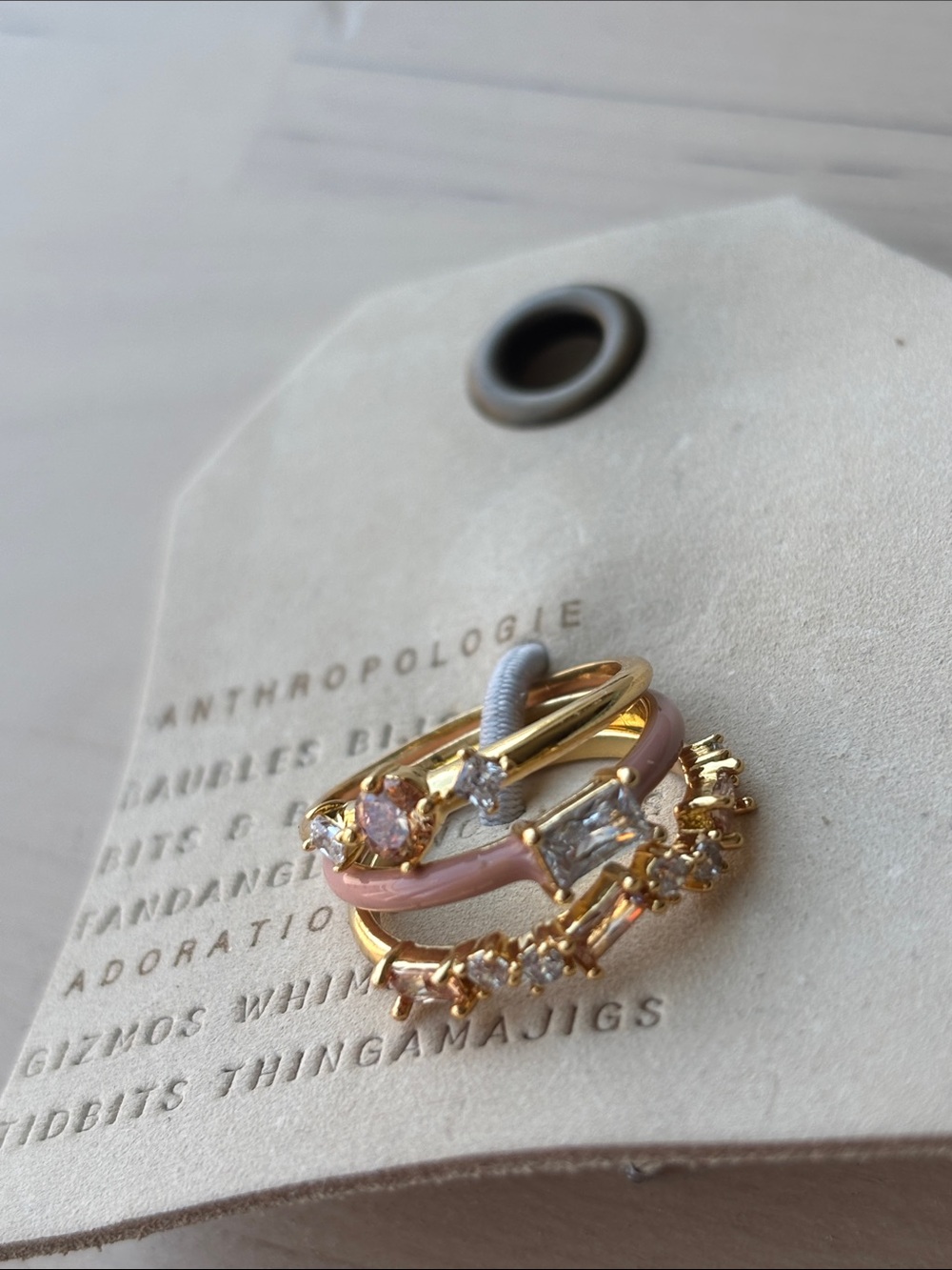 NWT Anthropologie Set of 3 Stacking Rings